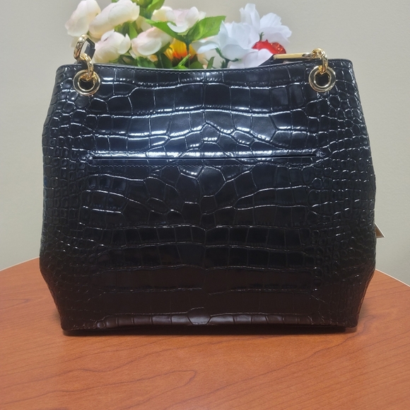 MICHAEL KORS Kensington Large Embossed Handbag Black - Picture 3 of 16